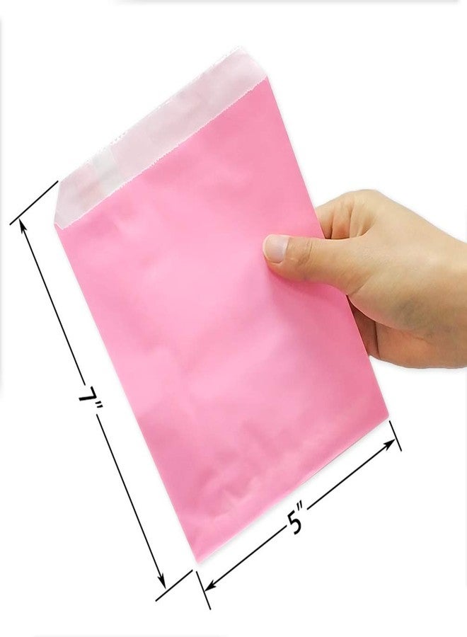 AZOWA 100 CT Small Paper Treat Sacks Pink 5 x 7 Inches Candy Buffet Bags for Party - Image 2